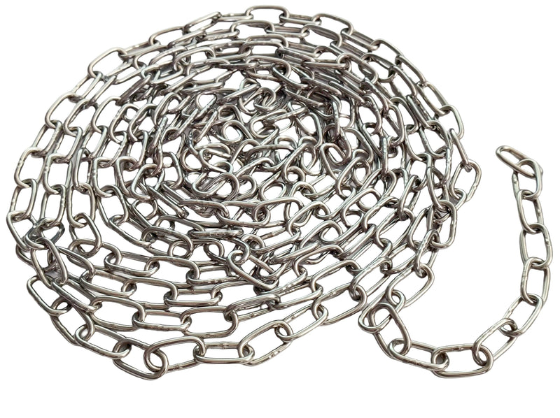 304 Stainless Steel Chain - Length 9.8Ft (3m) Thickness0.08“ (2mm) Metal Small Duty Chain Compatible with for Home Outdoor Camping Hanging Pet Chain
