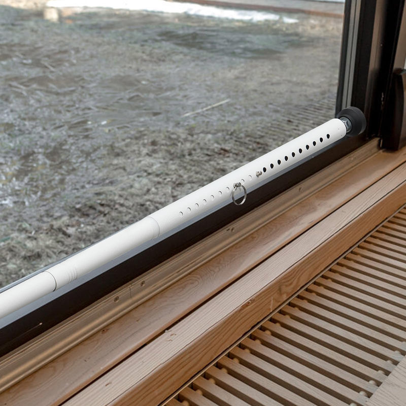 Sliding Door Lock,17" - 51" Sliding Door Security Bar Heavy Duty Sliding Glass Patio Door Security Bar Window Security Bar Inside Childproof Adjustable Interior White 1 Pack