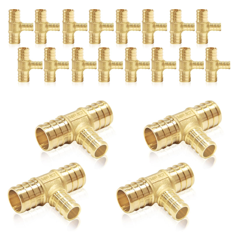 20PC HeSun PEX Crimp Fittings, 3/4"x3/4"x1/2" Pex Tee(PEX1807077-20) 20 3/4" X 3/4" X 1/2"