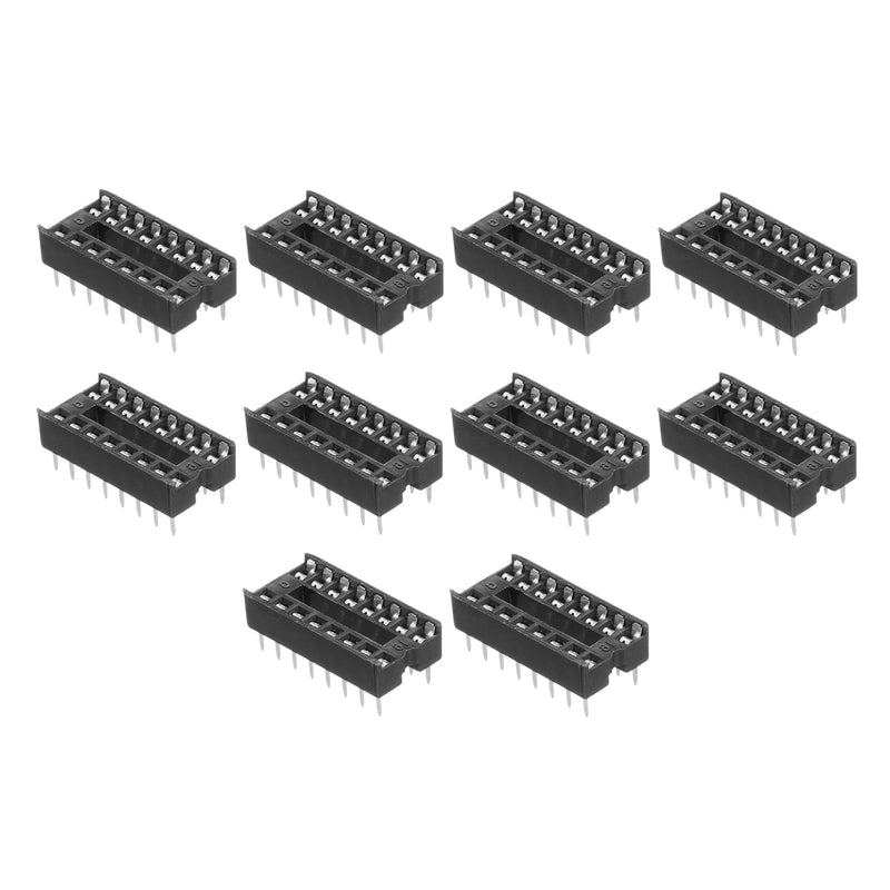 MECCANIXITY 20Pcs DIP IC Chip Socket Adapter, 2.54mm Pitch 16 Pin Soldering Flat Circuit Chip