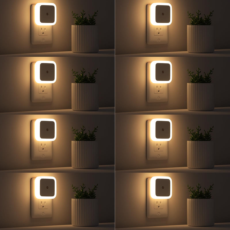 Sujeet Night Light, Night Lights Plug into Wall 8-Pack, Plug in Night Light, Dusk to Dawn Nightlight Led Night Light for Bedroom, Bathroom, Hallway Warm White