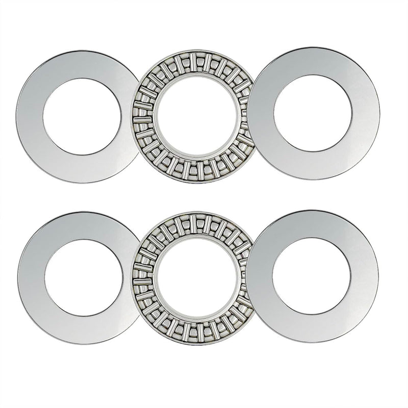 2 Sets AXK2035 Thrust Needle Roller Bearings, Thrust Bearing, with AS2035 Washers 20mm ID 35mm OD 2mm Thickness, Small Bearings for Mower Lawn Tractor