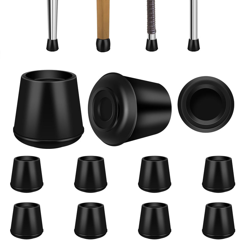 1-1/2” Round Rubber Chair Leg Tips Caps, Chair Leg Floor Protectors, Non-Slip Chairs Legs Caps, Stool Feet Protectors Cap, Folding Metal Chairs Legs Tip Replacement (Black, 8 Pack) Black 1-1/2” - 8Pack