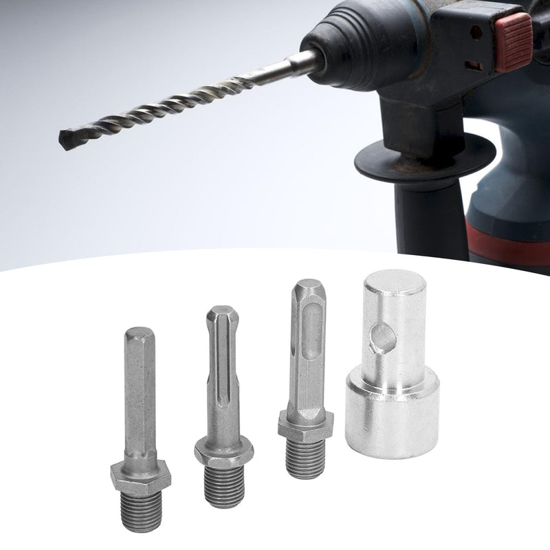 Auger Adapter 1 to 3 Drill Adapter Electric Drill to Ground Drill Conversion Carbon Steel Round Chuck 2 Pits 2 Slots Garden Auger Drill Connector Garden Tools