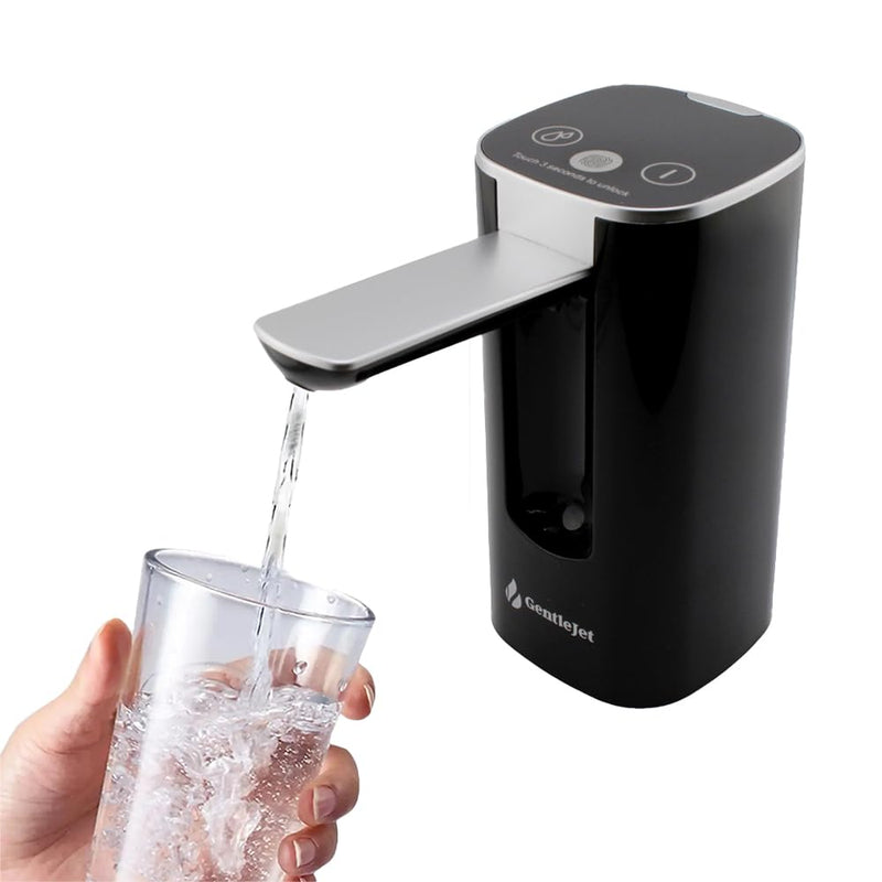 Automatic Water Dispenser Pump for 5 Gallon Bottle - Digital Display, Type-C USB Charging, Portable Electric Water Pump, Foldable Spout, Quantitative & Continuous Dispensing (Black - Silver) Black - Silver - NewNest Australia