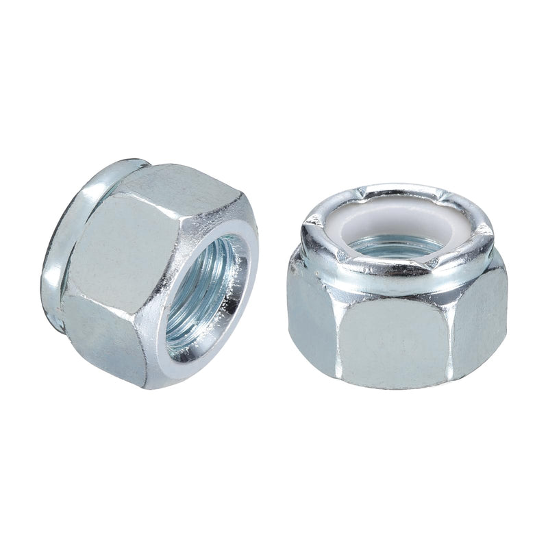 uxcell 8Pcs 9/16"-18 Nylon Insert Hex Lock Nuts, Carbon Steel Self-Locking Nylon Insert Stop Nut for Industrial Construction Fasteners, White&White 8