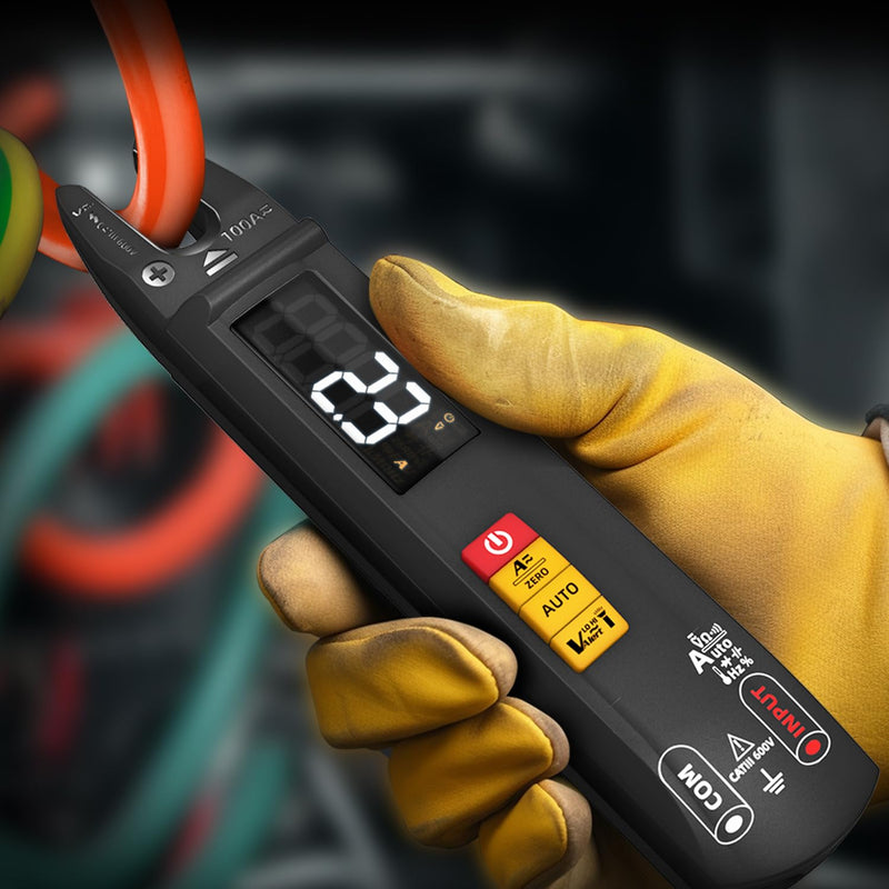 Digital Clamp Meter AC DC Current Open Jaw Fork Meter Rechargeable Auto Ranging Multimeter NCV Amp Volt Ohm Electrical Tester Pen Shape Tester