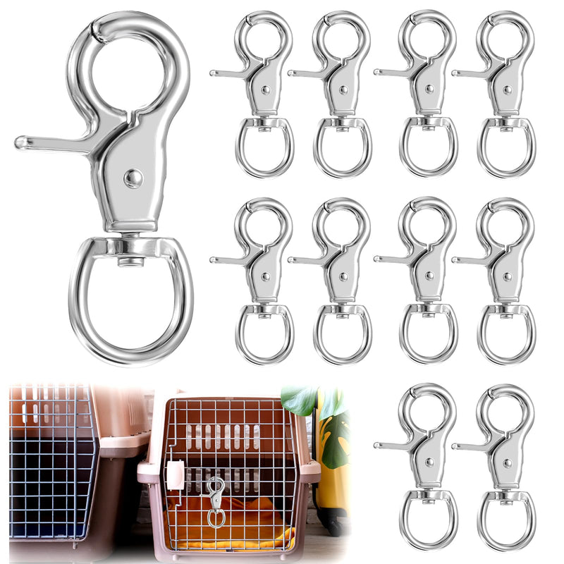 10PCS Trigger Snap Hooks, Heavy Duty Swivel Snap Hook Metal Clasps Lanyard Clips 360 Degree Swivel Spring Buckle for Dog Leash Keychain Flag Pole Bird Feeders