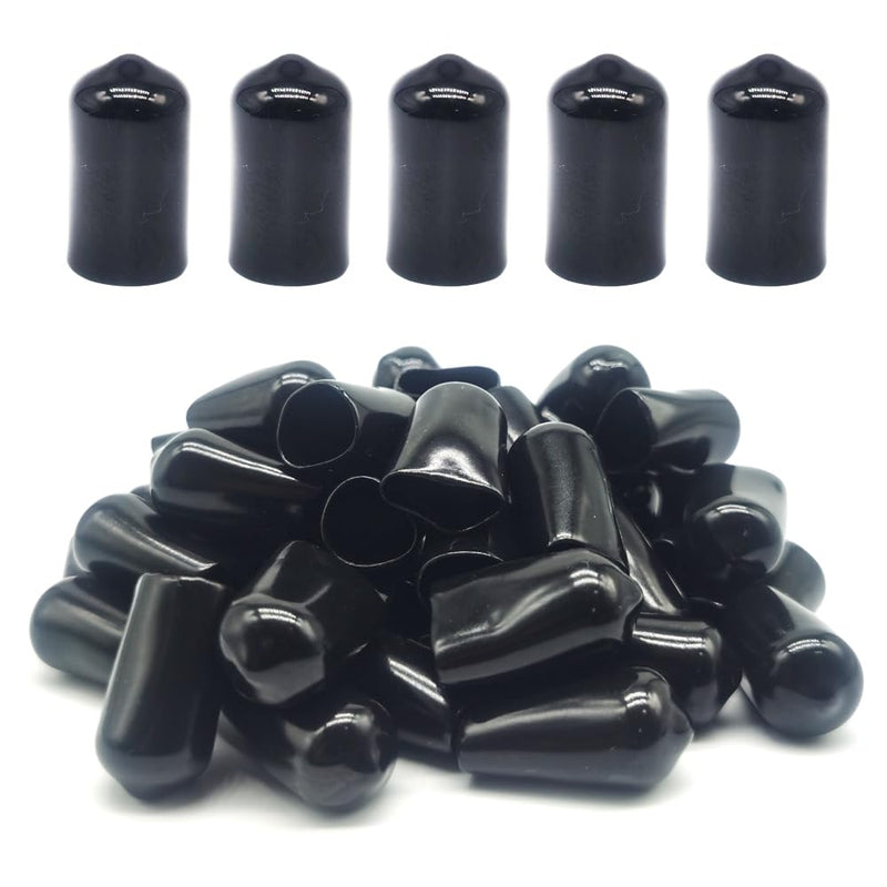 50 Pieces Rubber End Caps 3/8" Vinyl End Caps Bolt Screw Covers Thread Protectors, Round Flexible Rubber Screw Covers Bolt Caps 50 3/8"