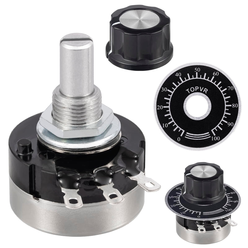 RV24YN20S B103 10K Potentiometer 10000 Ohm Single Turn Rotary Film Carbon Potentometers wtih 2pcs A03 Knob and 2pcs Dials (Pack of 6Pcs) B103-10K