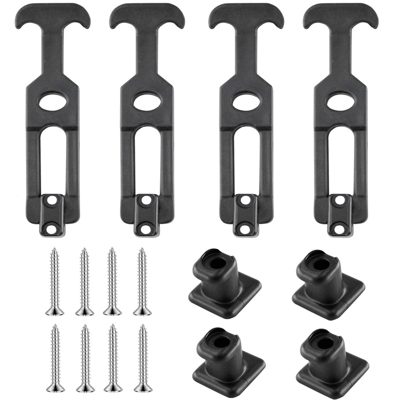 4.4'' Rubber Flexible T-Handle Draw Latches, Black Rubber Hood Machine Draw Latches for Tool Box, Boat, Cooler, Golf Cart, Machine Equipment, 4pcs 4.4''/4pcs