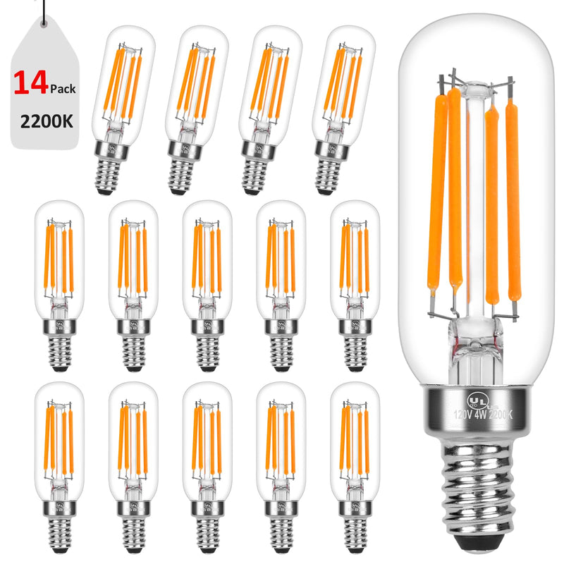 14-Pack E12 LED Bulb,𝟔𝐖 E12 Bulb Dimmable (60W Equivalent) with Soft Warm White 2200K, Candelabra Light Bulbs with 90+ CRI, No Flicker for Chandeliers,Ceiling Fan,Pendant,Vanity 2200k-14pack