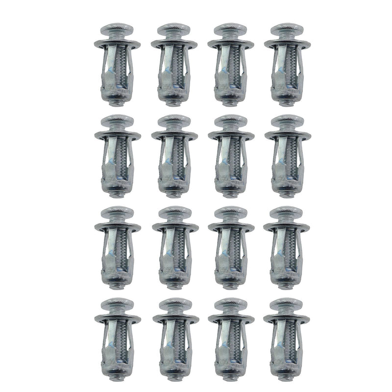16PCS M6x25 Zinc Plated Carbon Steel Cross Recessed Expansion Screws Hollow Tin Plate Aluminum Plate Countersunk Expansion Screws Petal Nut with Screw Assembly for Thin Soft Wall M6X25mm