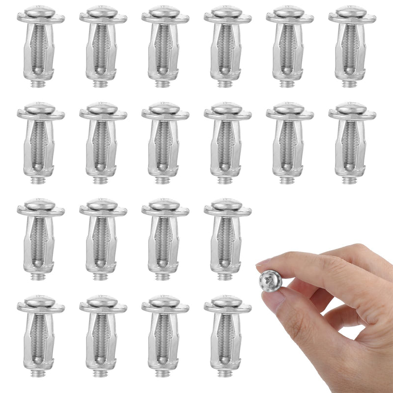20 Pcs M4 Hollow Door Anchors and Screws, Hollow Metal Cavity Fixing Hollow Wall Anchors for Aluminium cladding Sheet Steel Pipe, Iron Sheet, Hollow Plastic Sheet Thin Walls(M4)