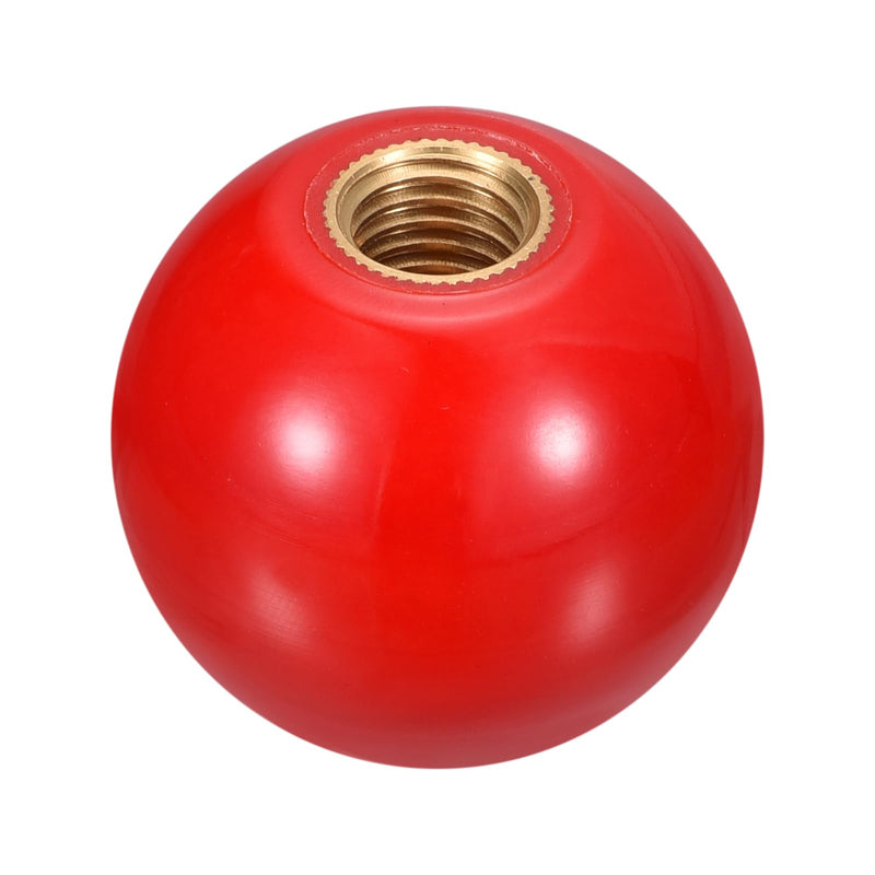 uxcell Threaded Ball Knobs, M12 Female Thread Thermoset Ball Knob 40mm Dia Round Operation Ball Handles with Copper Insert for Machine Lever Handle, Red M12x40mm - NewNest Australia