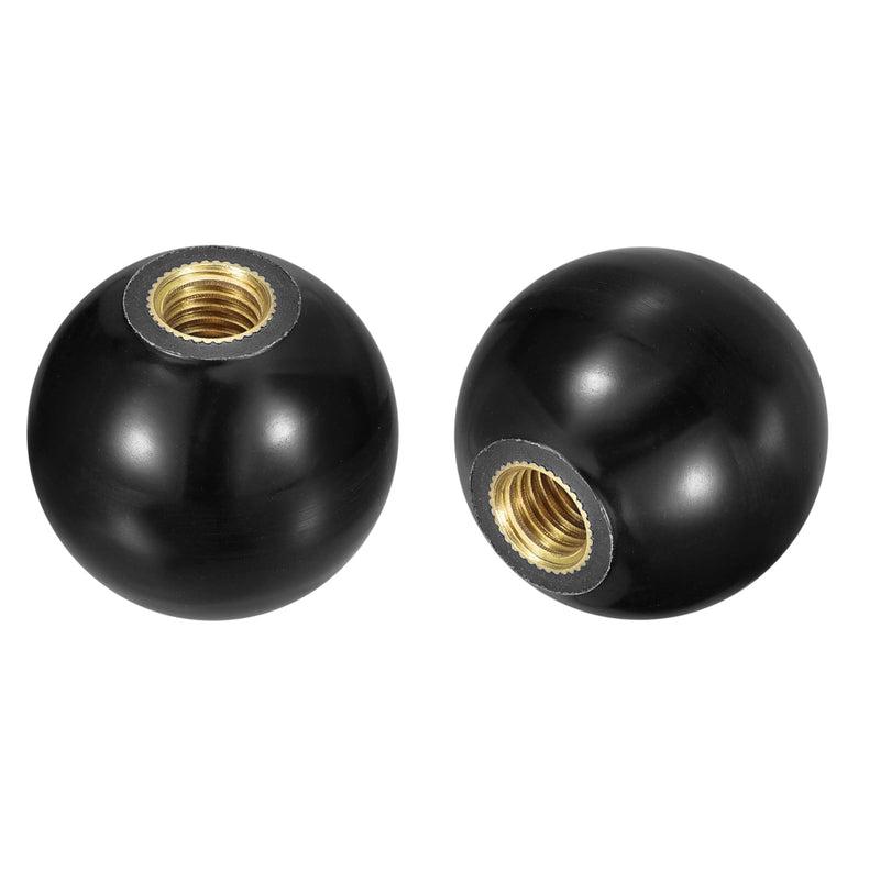 uxcell 5Pcs Threaded Ball Knobs, M6 Female Thread Thermoset Ball Knob 20mm Dia Round Operation Ball Handles with Copper Insert for Machine Lever Handle, Black M6x20mm - NewNest Australia