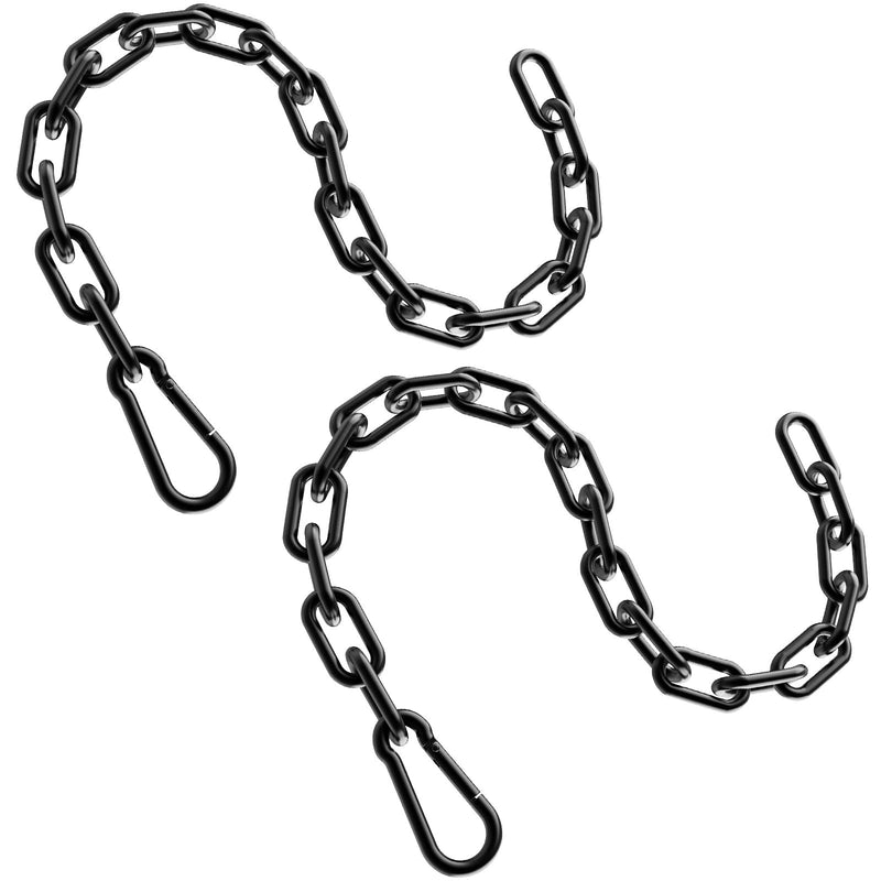 Gate Chain Lock, 23.6 Inch 304 Stainless Steel Chain Fence Gate Latch with Carabiner, Outdoor Hardware Lock Chain for Yards, Pet Cages, Horse Goat Dog Stall Barn and Fence Gates (Black Dia 5mm-2Pcs) Black Dia 5mm-2Pcs