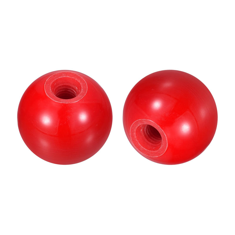uxcell 3Pcs Threaded Ball Knobs, M8 Female Thread Phenolic Thermoset Ball Knob 30mm Dia Round Operation Ball Handles for Machine Lever Handle, Red M8x30mm