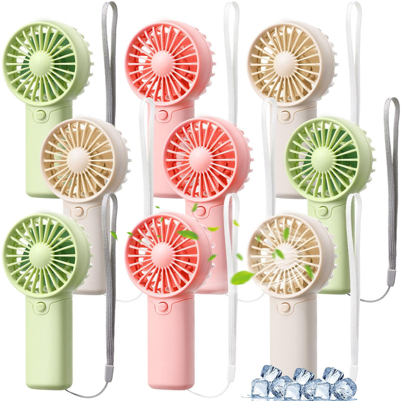 12 Pcs Mini Portable Fan Handheld Battery Operated Portable Small Personal Fans for Summer Beach Indoor Outdoor Travel Cooling Gift (Green,Pink,White) Green, Pink, White 12
