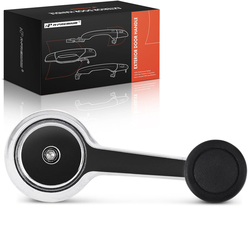 A-Premium Driver or Passenger Side Window Crank Handle Compatible with Jeep Wrangler 1987-1991, Cherokee 1974-1983, Grand Wagoneer 1984-1991, J10 1974-1988, J20 1974-1988, Wagoneer 1974-1983, Chrome