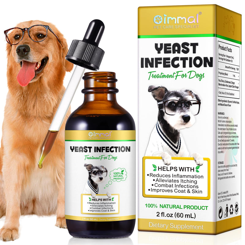 Dog Yeast Infection Treatment, Natural Yeast Infection Treatment for Dogs, Supports Dog Ear Infection Treatment and Allergy Itch Relief, Reduces Inflammation,Improve Coat & Skin, Bacon Flavor, 2 Fl Oz - PawsPlanet Australia