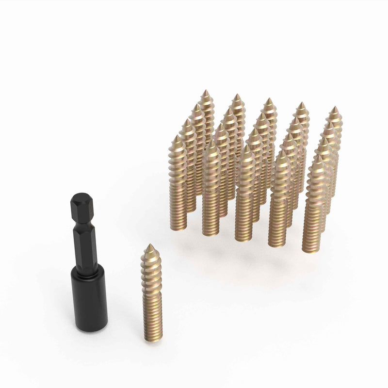 Hanger Bolts,Single Pointed Double Ended Screws 20PCS 1/4" (20, Yellow, 1/4"X 2") 1/4"X 2" 20