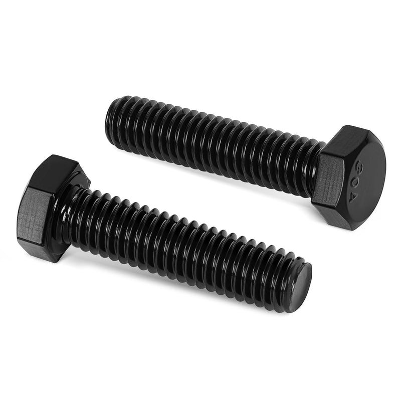 M8 x 30mm Hex Head Screw Bolt, 25 PCS Stainless Hex Bolts, Full Thread, 18-8 Stainless Steel (304), Black Coating M8 x 30mm