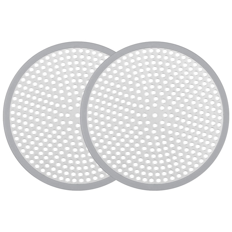 Ohtomber Shower Drain Hair Catcher - 2PCS 4.72” Shower Stall Sink Drain Cover Strainer, Stainless Steel Bathtub Hair Filter Trap Stopper, Bathroom Floor Screen Protector with Silicone Rim 4.72 inch