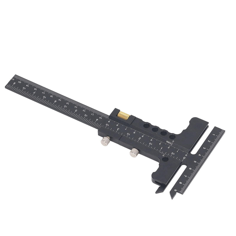 T Ruler Sturdy Aluminum Alloy, Customizable Stopper, Multi Functional T Shaped Woodworking Ruler for Woodworking Measuring Marking, Aluminum Alloy Material