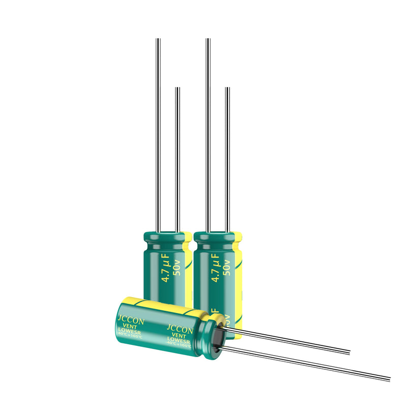 10-Pack 50V 4.7uF Premium Quality Low ESR Electrolytic Capacitors 5x11mm (0.2x0.43in), 50Volt 4.7MFD High-Frequency Caps with Superior Performance 50V 4.7uF 5x11mm