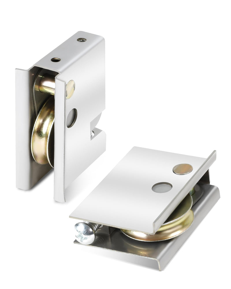 0C5Y00P0 Sliding Patio Door Rollers - 1-1/2" Steel Ball Bearing Rollers (2 Pack), Adjustable Height, Silver