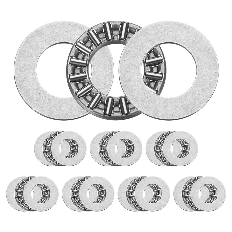 uxcell 8 Sets TC815+2TRA Thrust Needle Roller Bearings with Washers, 1/2 x 15/16 x 5/64 inch Chrome Steel Needles Roller Bearing