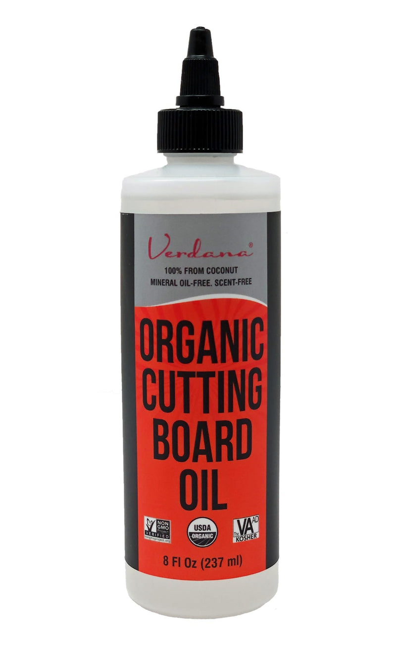 Verdana Organic Cutting Board Oil – Food Grade Kosher Non-GMO – 100% Coconut Derived & Vegan - Butcher Block Oil & Conditioner and Polish for All Wood – NO Mineral Oil Involved – 8 Fl Oz - NewNest Australia