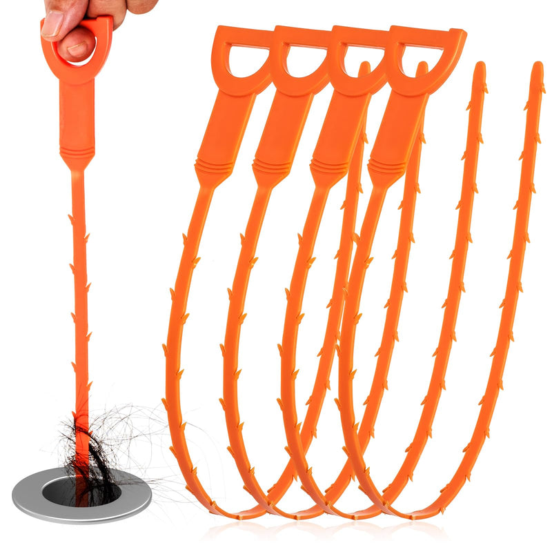 Drain Clog Remover, Effective Drain Snake Hair Drain Clog Remover, Ideal Drain Cleaner For Sinks, Showers, And Tubs - Flexible And Durable 4Pack 20inch Length For Easy Use.