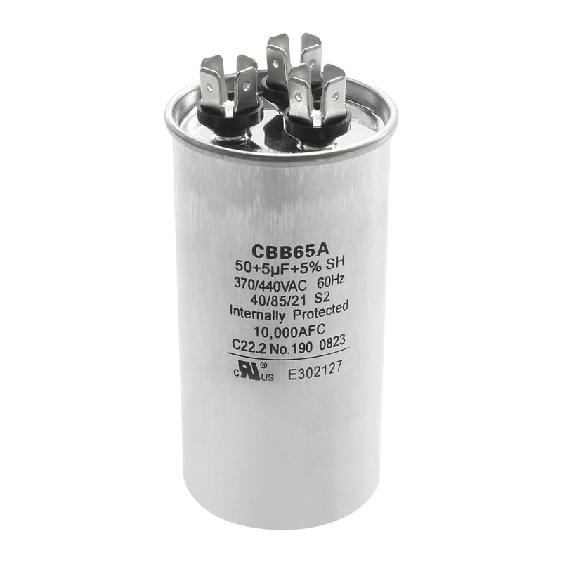 3313107.018 50+5uf+5%, 370/440VAC, 60Hz, 10,000AFC CBB65A Dual Run Circular Start 3100248.487 Capacitor for United States Standard AC Motors, Replace 27L601 and 3100248.487