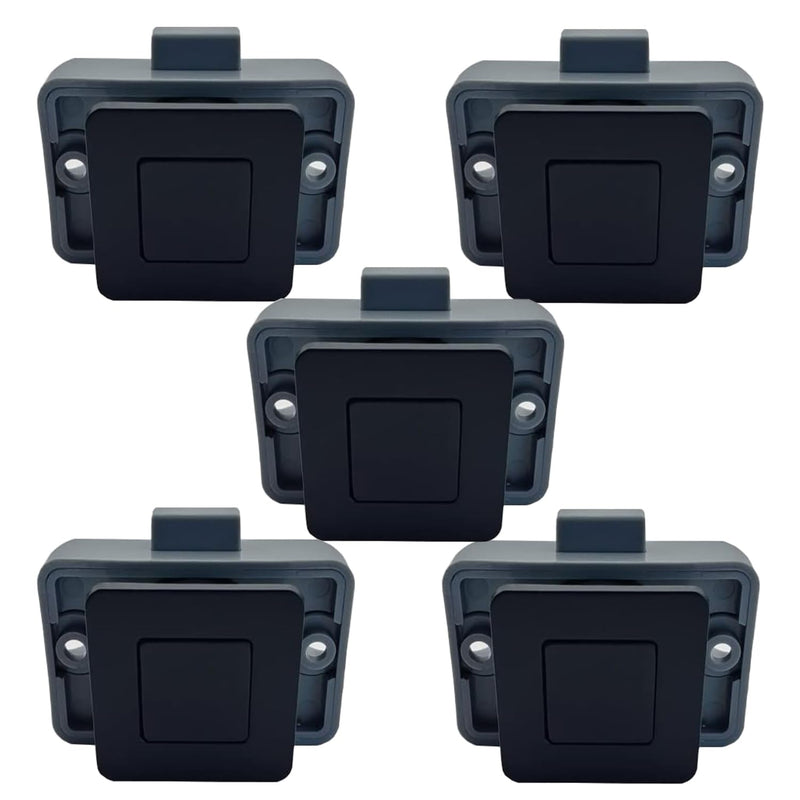 RV Metal Cabinet Locks, Metal Push Button, Square Cabinet Latch for RV Motorhome Camper Truck Caravan Van Yacht Boat Marine, Camper Cupboard Knob RV Cabinet Latches (Black 5PC) Black 5PC