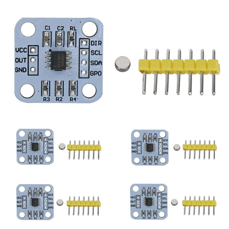 5pcs AS5600 Magnetic Encoder 12bit 3.3V High Precision Magnetic Induction Angle Measurement Sensor Module