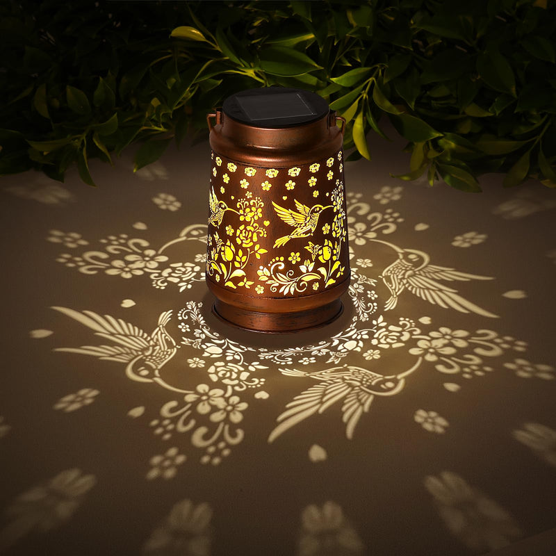 Hummingbird Solar Lanterns Outdoor Waterproof Garden Decor, Metal LED Garden Light,for Yard, Patio, Lawn, Tabletop, Pathway, Landscape,Walkway, Terrace, Balcony as Gifts for Mom Grandma Women… Style_Hummingbird