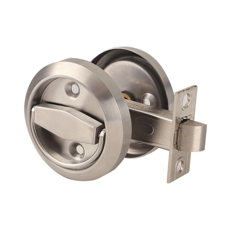 Dixiao 304 Stainless Steel Round Hidden Recessed Cup Door Lock, Doorknobs, Flush Door Locker, Flat Door Knob, Flat Passage Door Lock, 1 Set