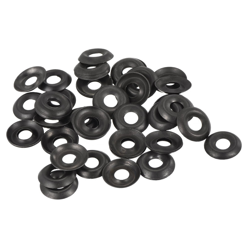 uxcell 60Pcs Cup Washer Countersunk, Iron Black Countersunk Finish Washers for M5 Screws (M5 ID x 14mm OD x 2mm Thick) M5 x 14mm x 2mm 60