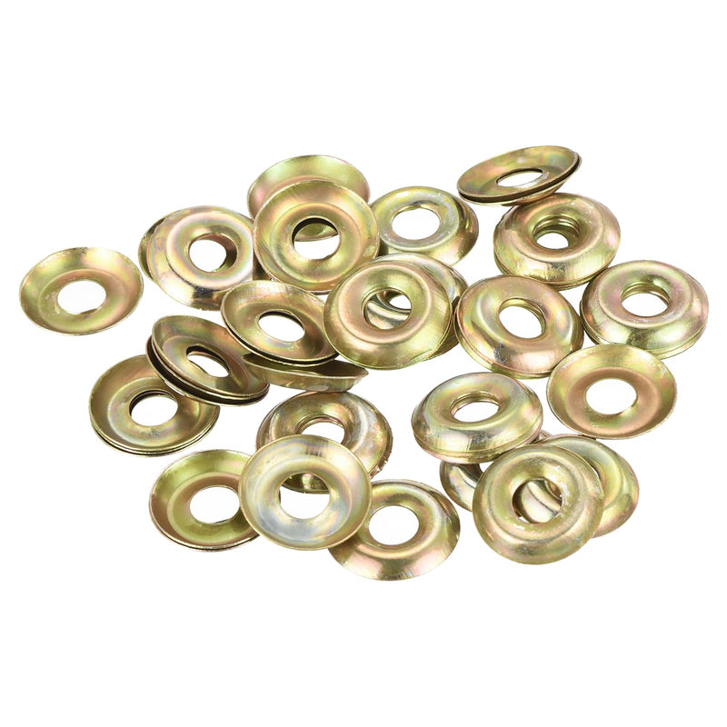 uxcell 60Pcs Cup Washer Countersunk, Iron Yellow Countersunk Finish Washers for M6 Screws (M6 ID x 17mm OD x 2mm Thick) M6 x 17mm x 2mm 60