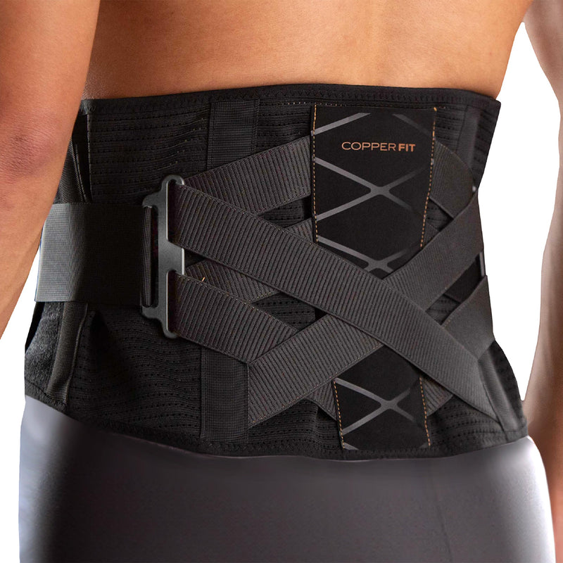 Copper Fit X-Back Brace for Lower Back Pain, Lumbar Support, Herniated Disc, Sciatica, Arthritis – Adjustable, Breathable Design - for Men and Women (Large/XLarge) Large/XLarge (36"-48")