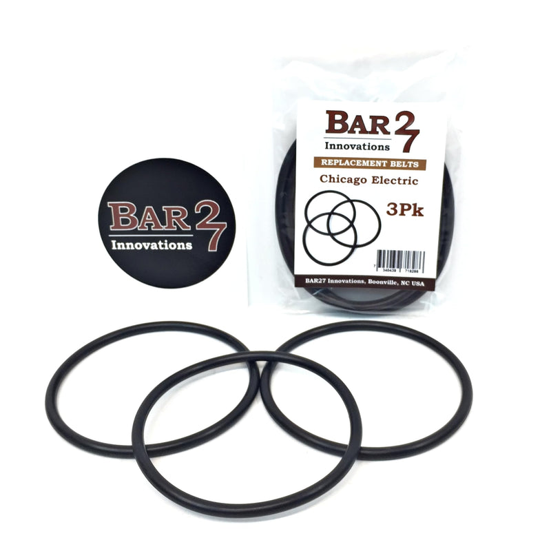 Bar27 Brand 3 Pack Replacement Drive Belts for Chicago Electric Central Machinery ABN Viyuki Rock Tumblers