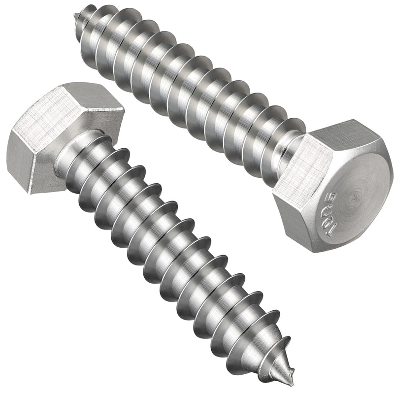 3/8" x 1-1/2" Hex Head Lag Screws 14Pcs, 304 Stainless Steel 18-8 Lag Bolts Wood Screws Heavy Duty Large Screws for TV Mounts, Deck, Boat Repair 3/8x1-1/2 (14pcs)