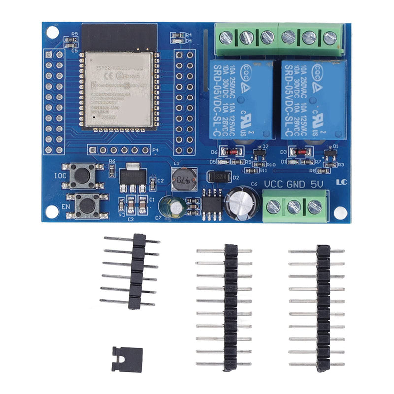 ESP Relay, 2 Channel 5V Relay Module, 4M Byte Flash Large Capacity Programmable Relay Board for Secondary Development Learning