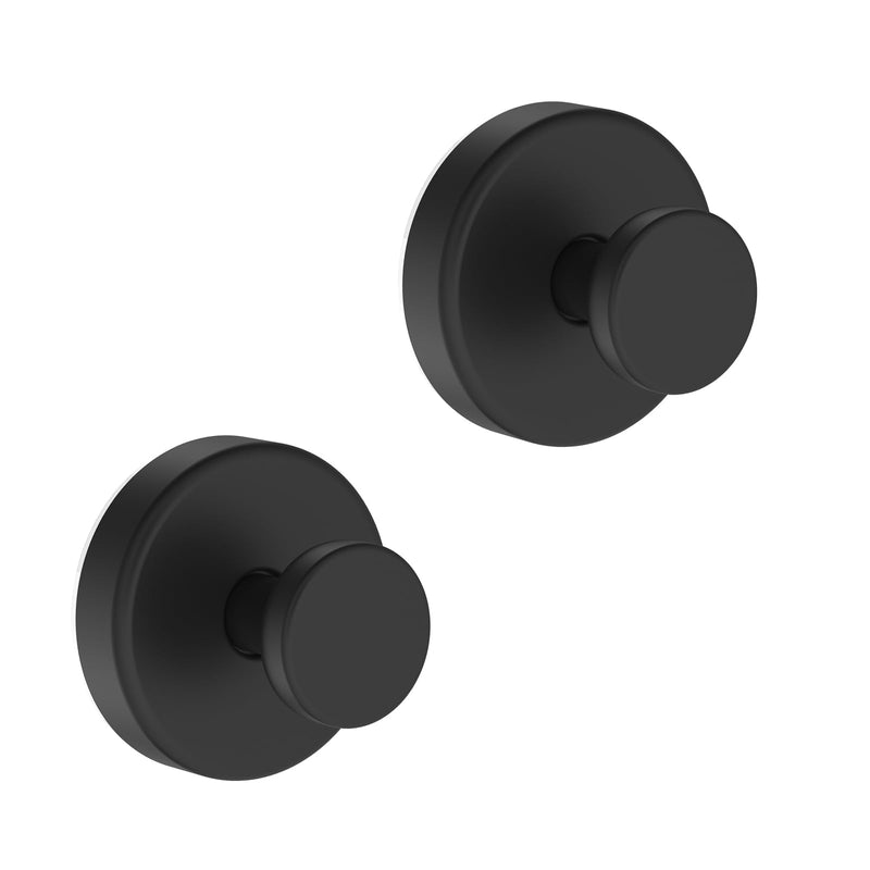 Suction Cup Hooks for Shower, Towel Hooks for Bathroom Window Glass, Bath Robe Looafh Hook for Hanging - 2 Pack, Black