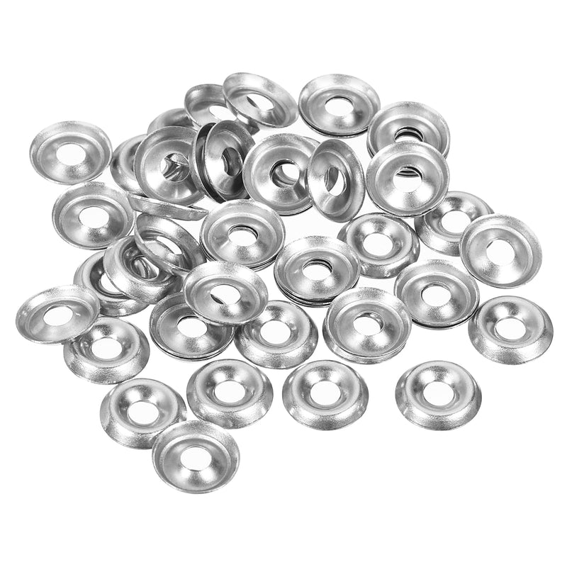 uxcell #4 304 Stainless Steel Cup Washer Countersunk for Screw Bolt 100pcs
