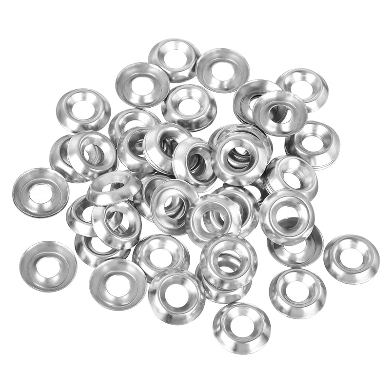 uxcell #12 304 Stainless Steel Cup Washer Countersunk, 300pcs Countersunk Finish Washers for Screw Bolt 300