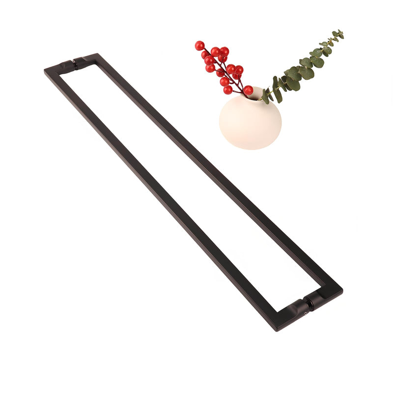 Barn Door Handle Matte Black 24 Inch, Double Sided Long Door Pull for Shower Glass Door, Modern Push Pull Handle for Entry and Wooden Barn Doors.