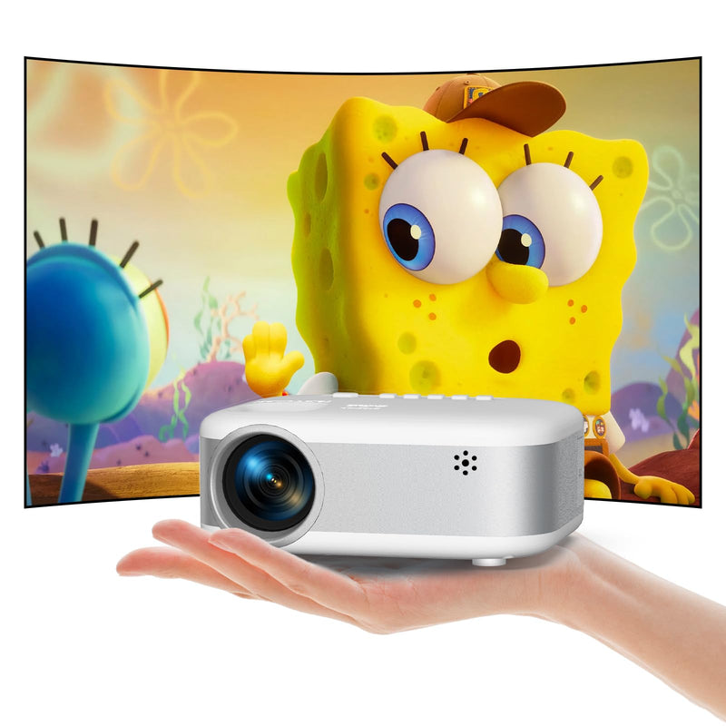 Mini Projector, 2025 Upgraded 1080P HD Projector, Portable Projector with Bluetooth, Movie Projector Compatible with Smartphone/Laptop/TV Stick/HDMI/USB
